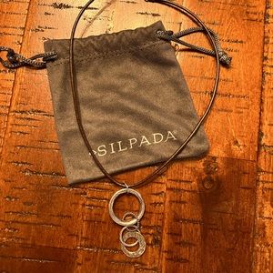 Silpada Sterling Silver Links and Leather necklace